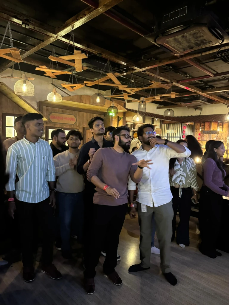 Team member bowling at Strique Night